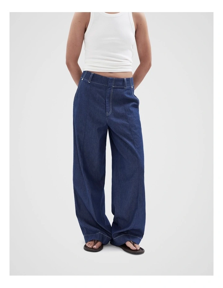 Denim Wide Leg Pant image 3
