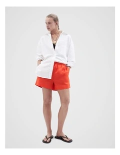 Essential Linen Shorts in Red