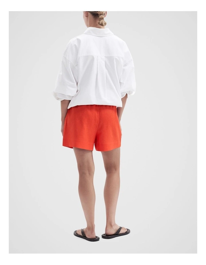 Essential Linen Shorts in Red image 2