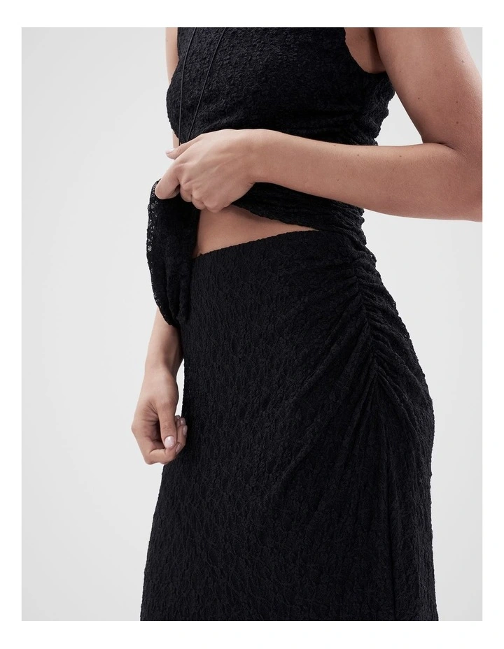 Lace Ruched Maxi Skirt image 3