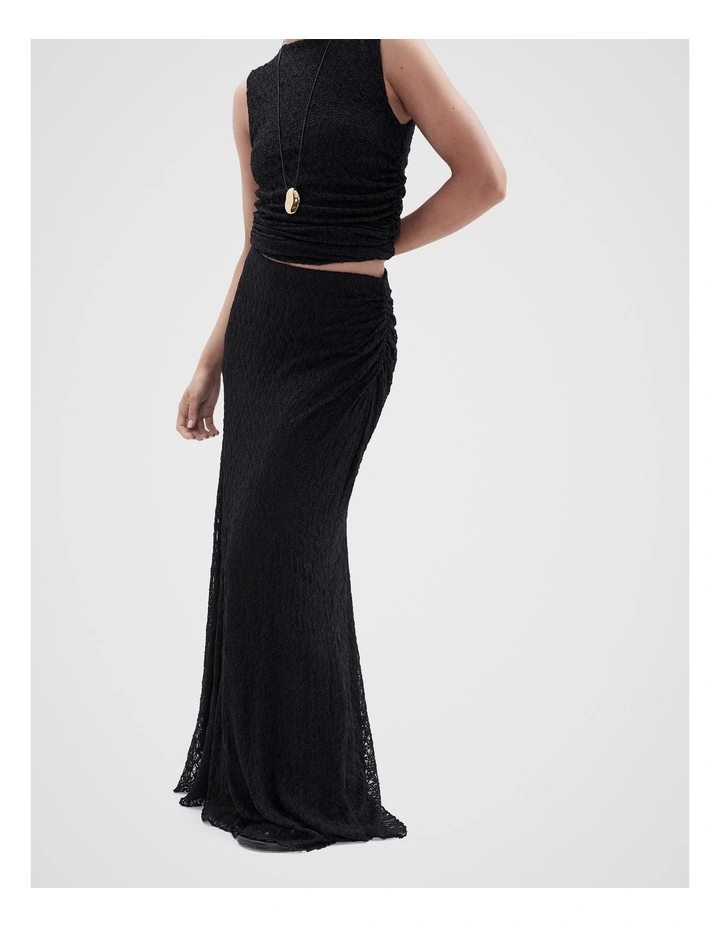 Lace Ruched Maxi Skirt image 4