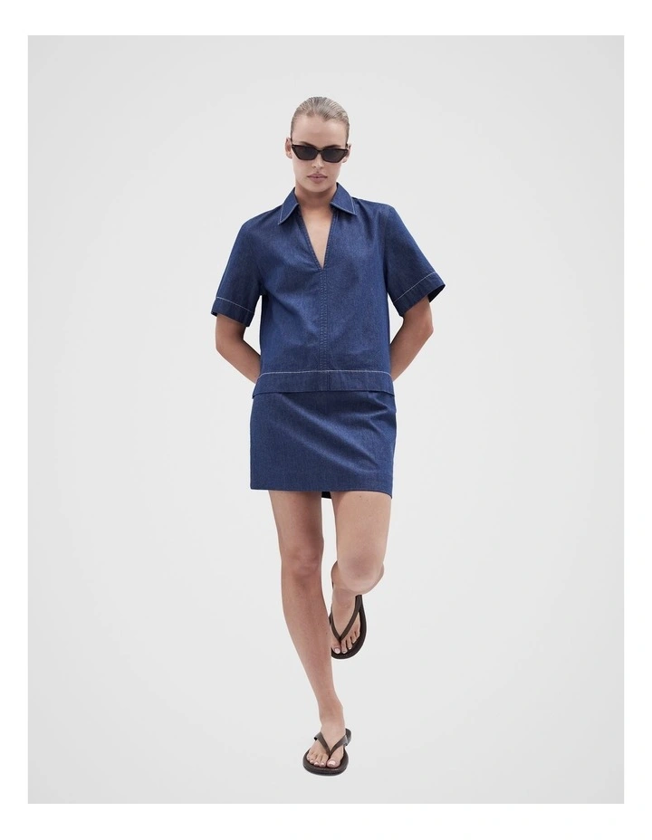 Collared Denim Popover image 3