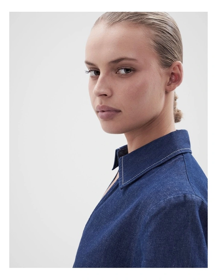 Collared Denim Popover image 4
