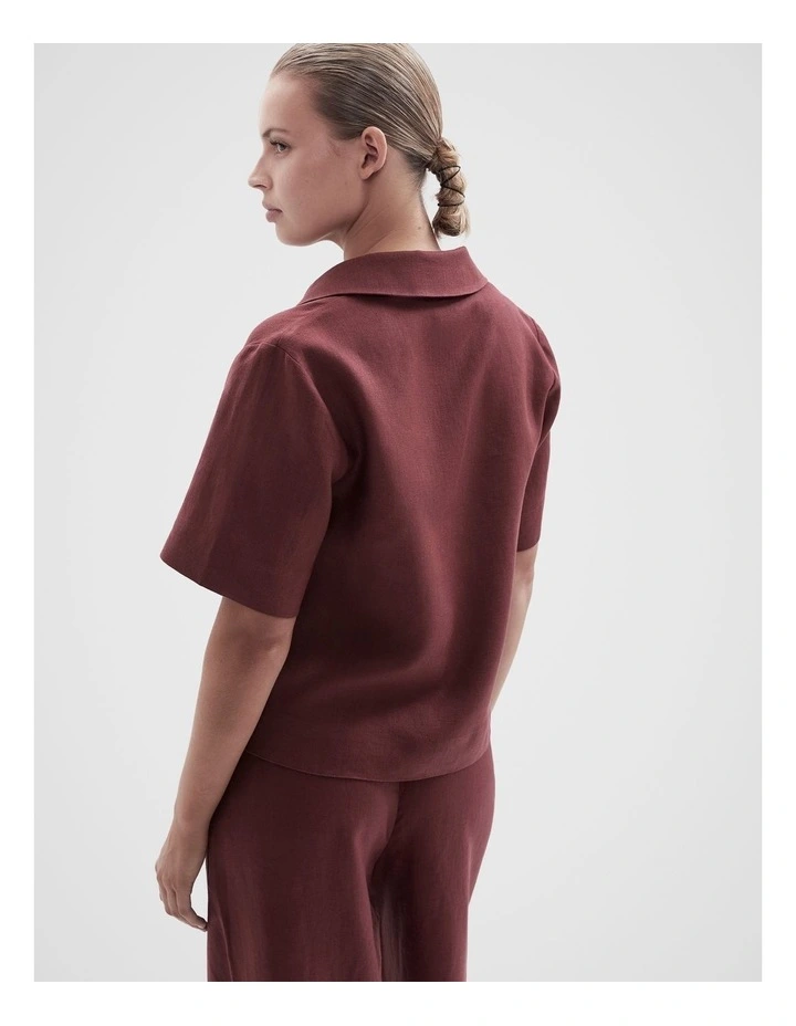 Collared Linen Top image 2