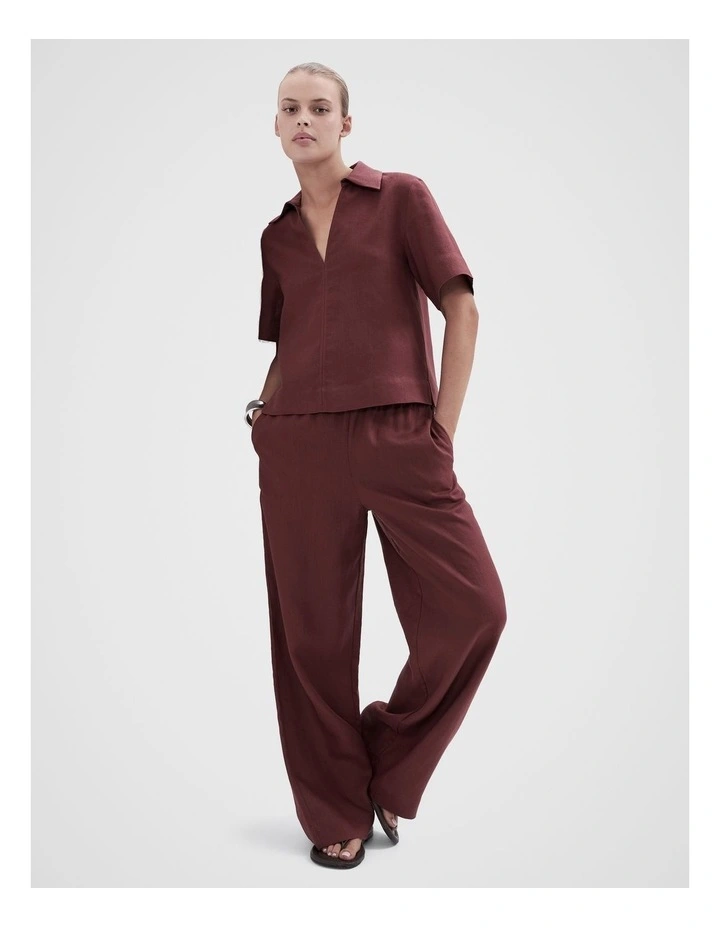 Collared Linen Top image 3