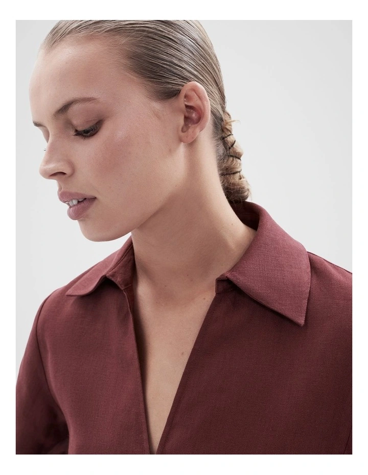 Collared Linen Top image 4
