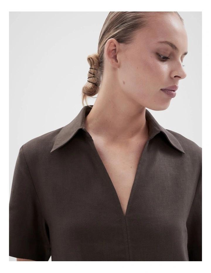 Collared Linen Dress image 3