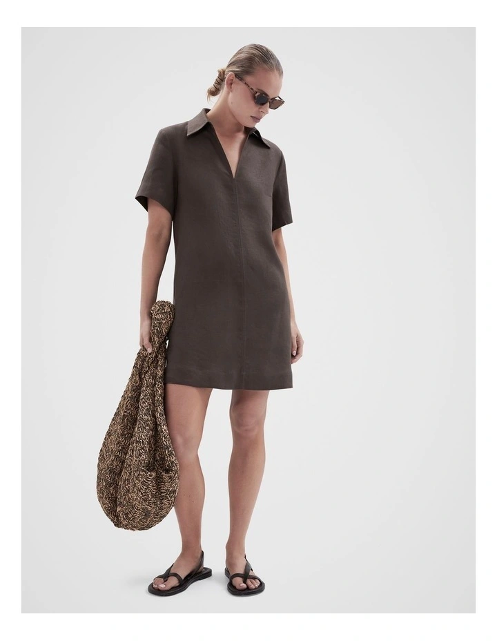 Collared Linen Dress image 4