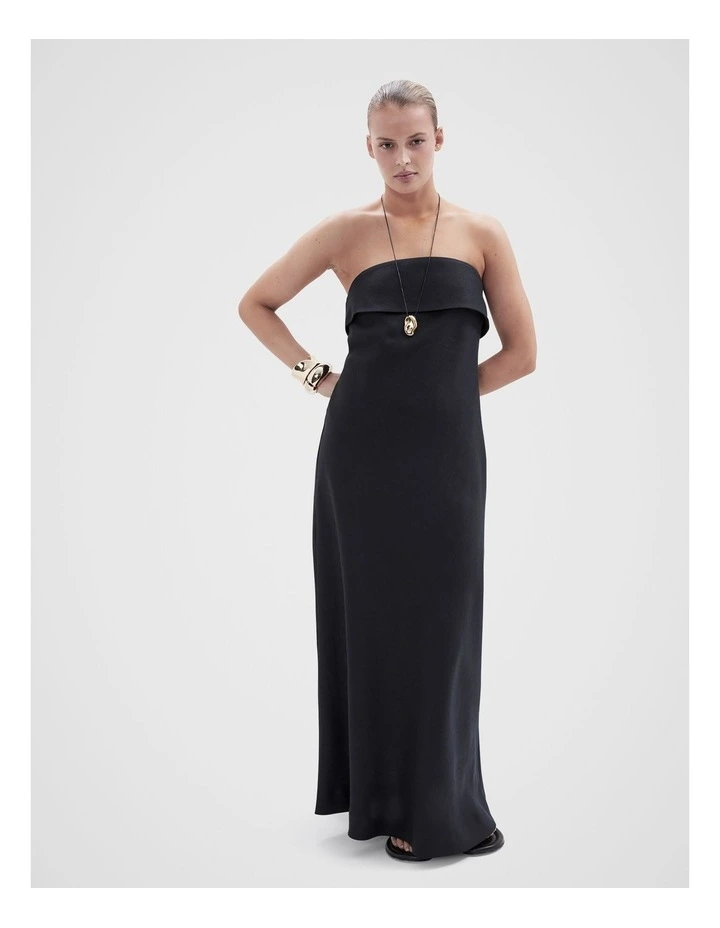 Strapless Maxi Dress in Black image 1