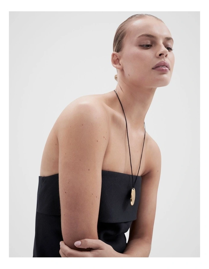 Strapless Maxi Dress in Black image 3