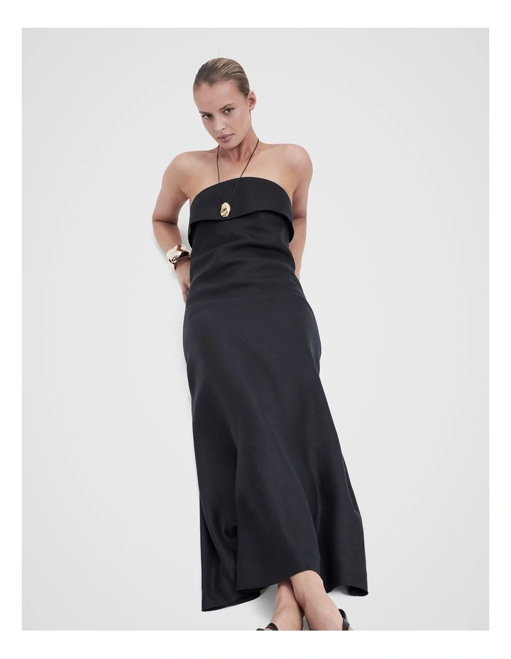 Strapless Maxi Dress in Black image 4