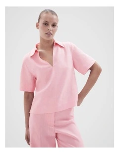 Collared Linen Top
