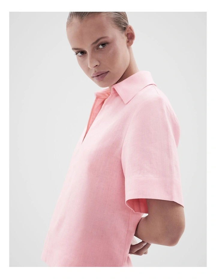Collared Linen Top image 3