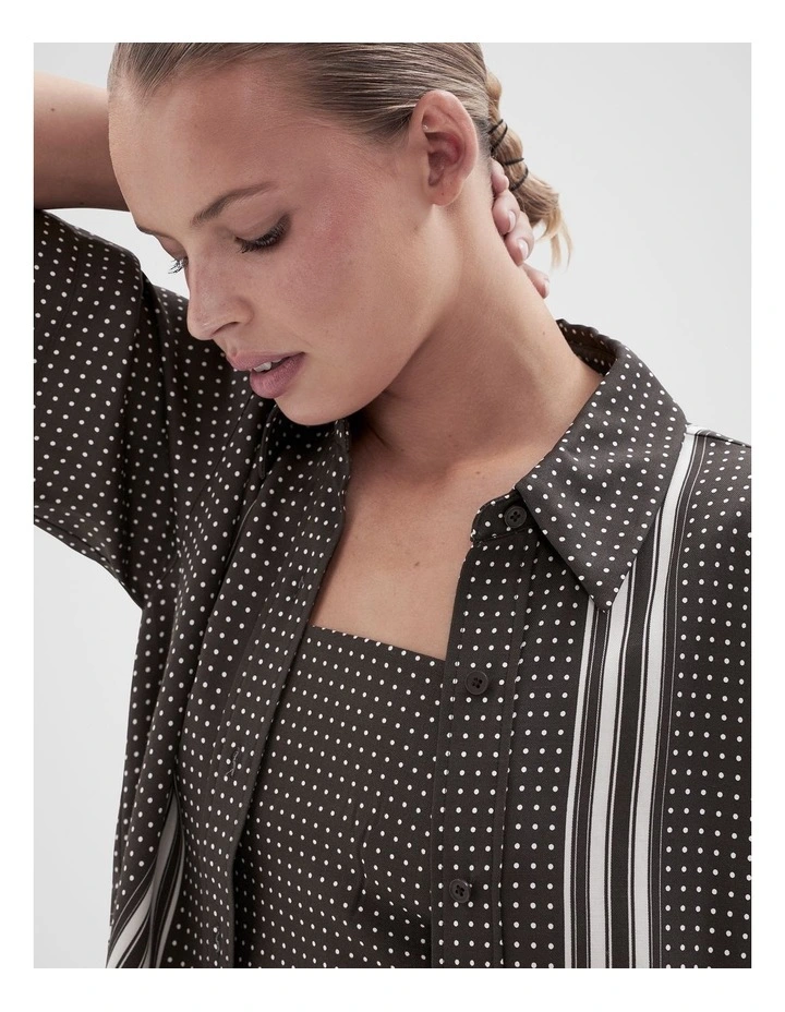 Border Stripe Resort Shirt in Brown image 3