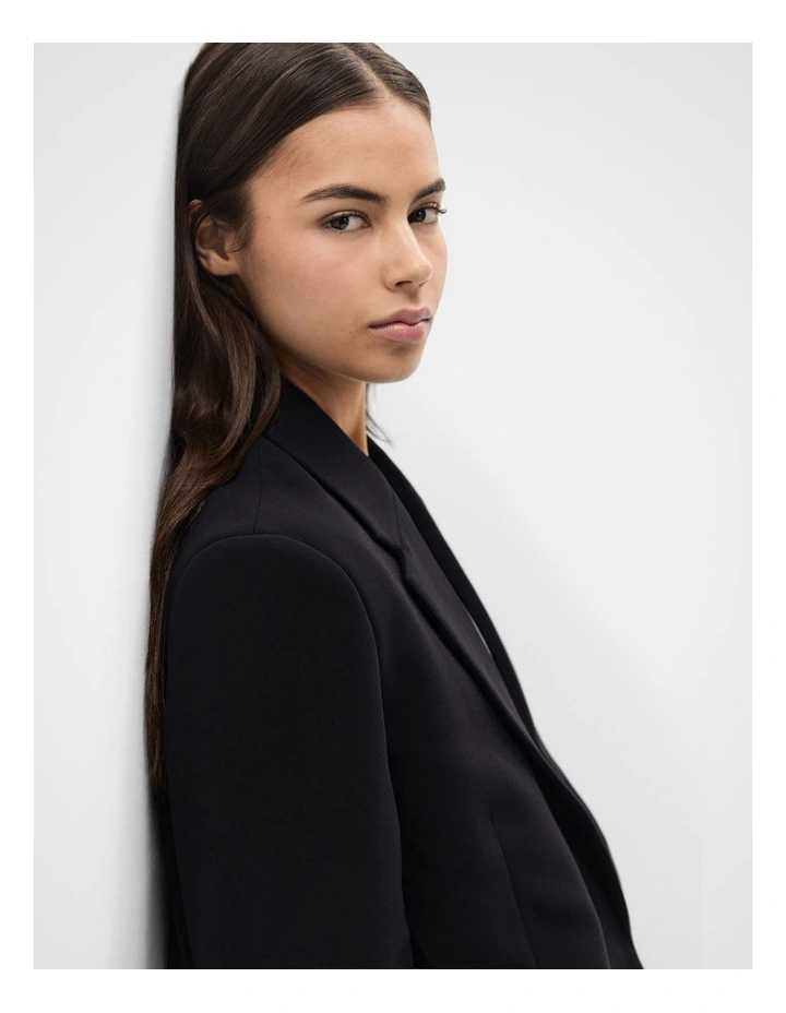 Essential Relaxed Blazer in Black image 3