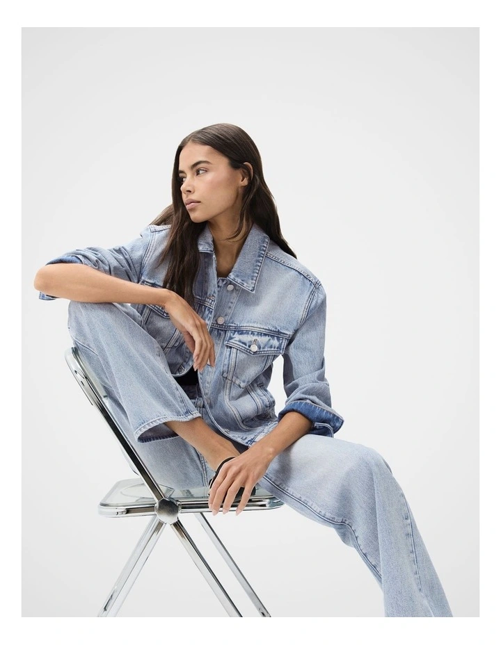 Essential Relaxed Jacket in Denim image 4