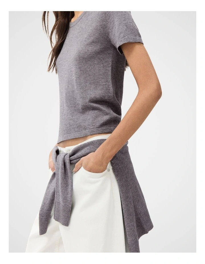 Fine Knit Tee in Grey image 3