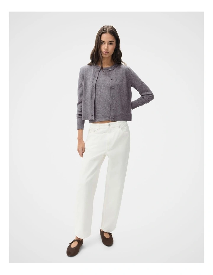 Fine Knit Tee in Grey image 4