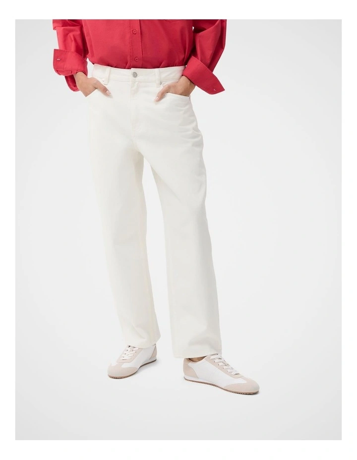 Barrel Leg Jeans in White image 1