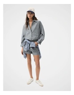 Oxford Pull On Shorts in Navy Multi