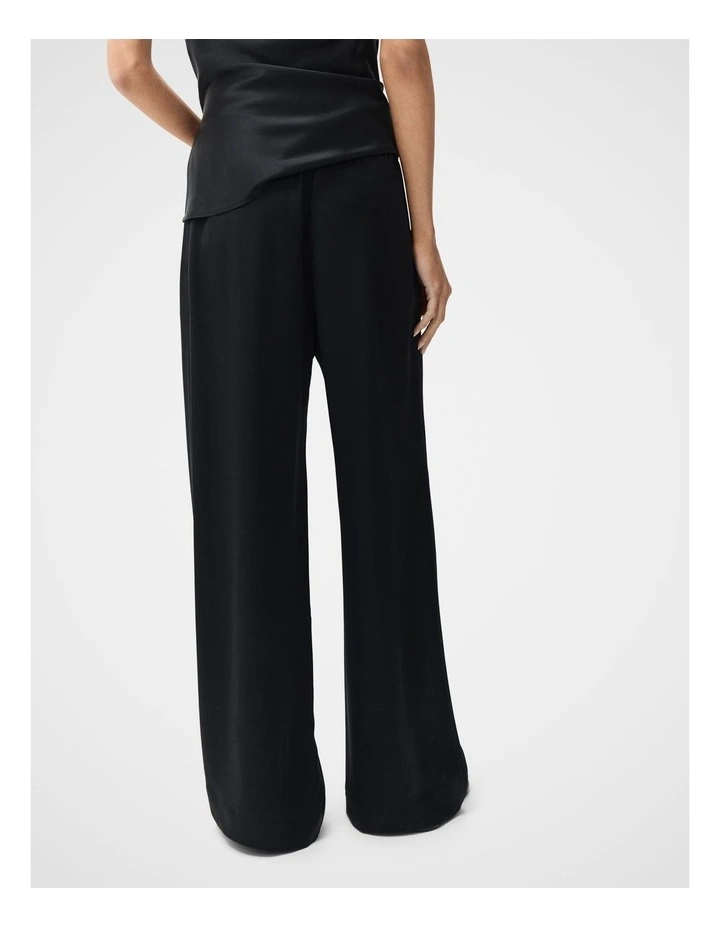 Satin Wide Leg Pant in Black image 2