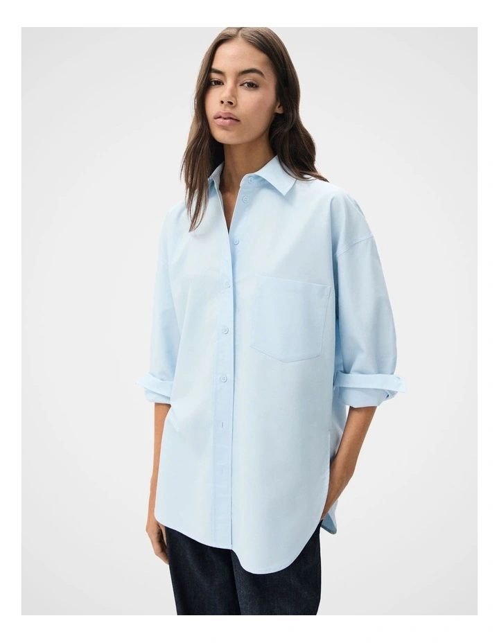 Oversized Oxford Shirt in Blue image 1