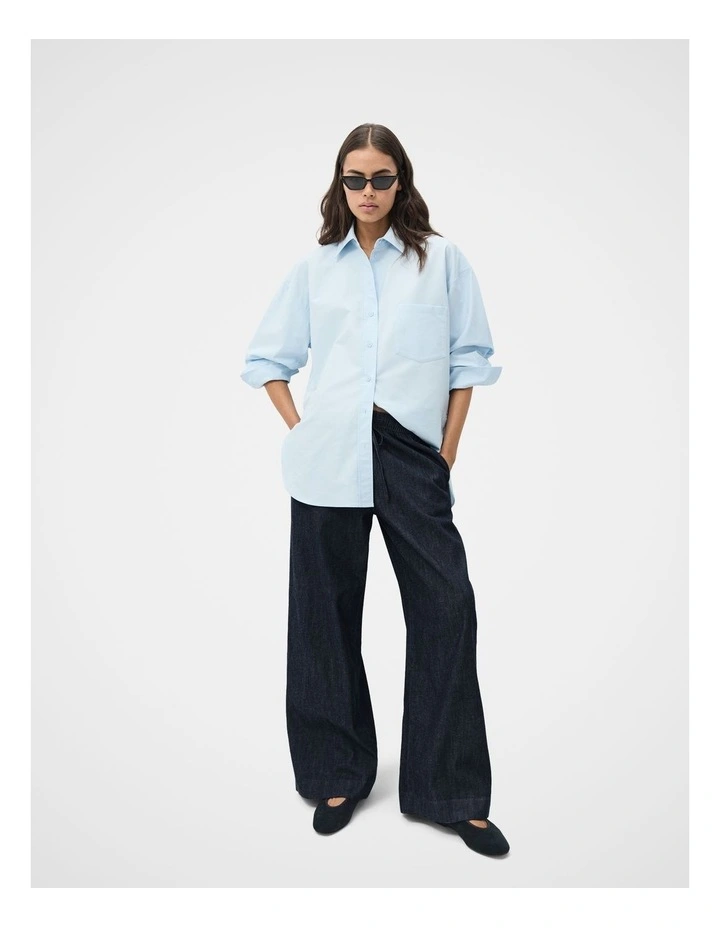 Oversized Oxford Shirt in Blue image 3