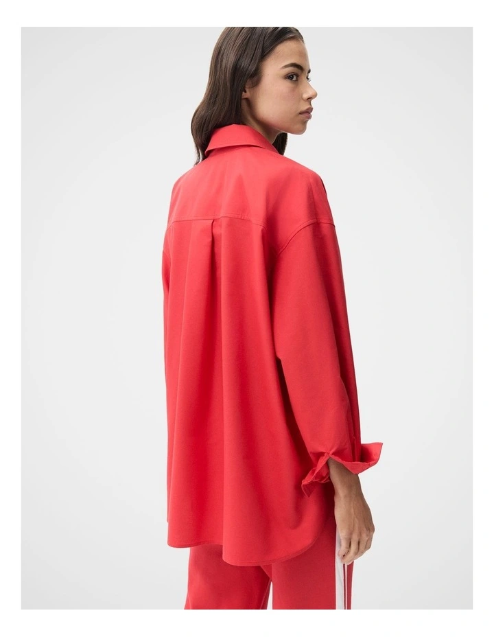 Oversized Oxford Shirt in Red image 2