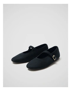 Estella Suede Ballet in Black