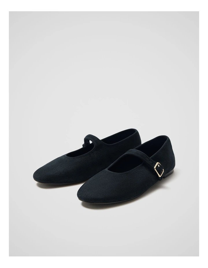 Estella Suede Ballet in Black image 1
