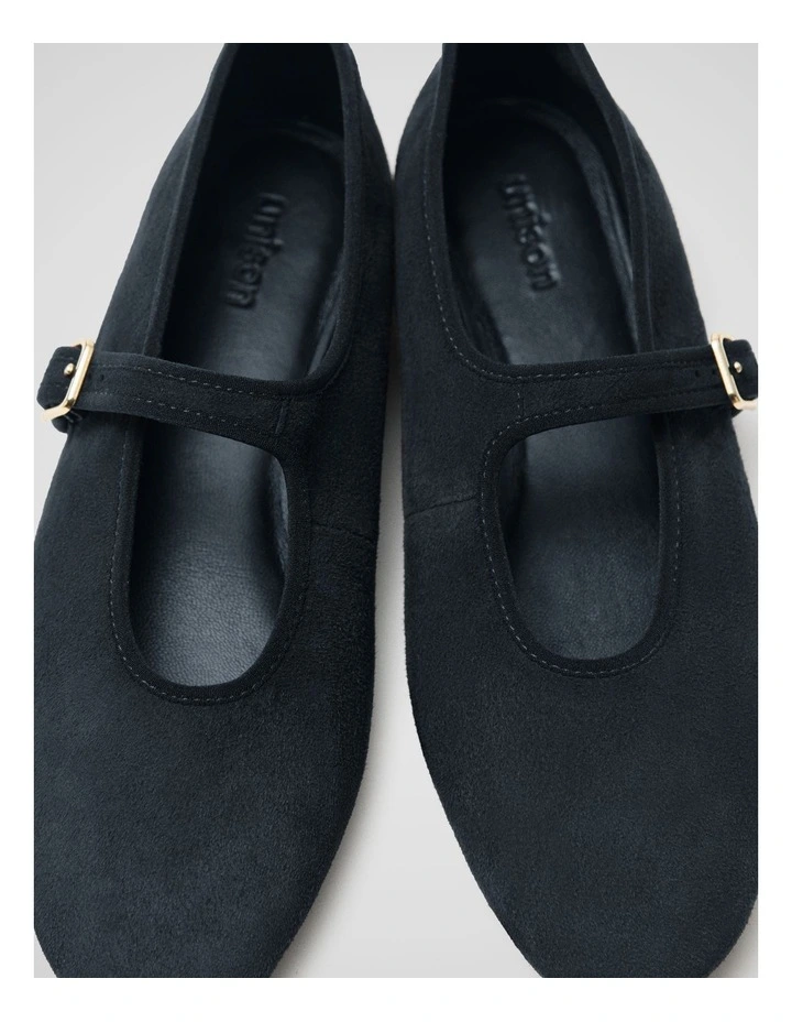 Estella Suede Ballet in Black image 3