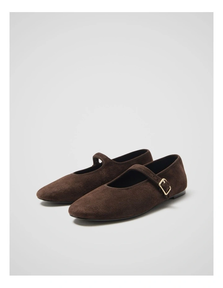 Estella Suede Ballet in Brown image 1