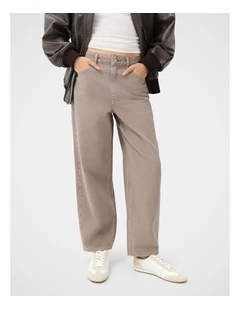 Barrel Leg Jeans in Grey