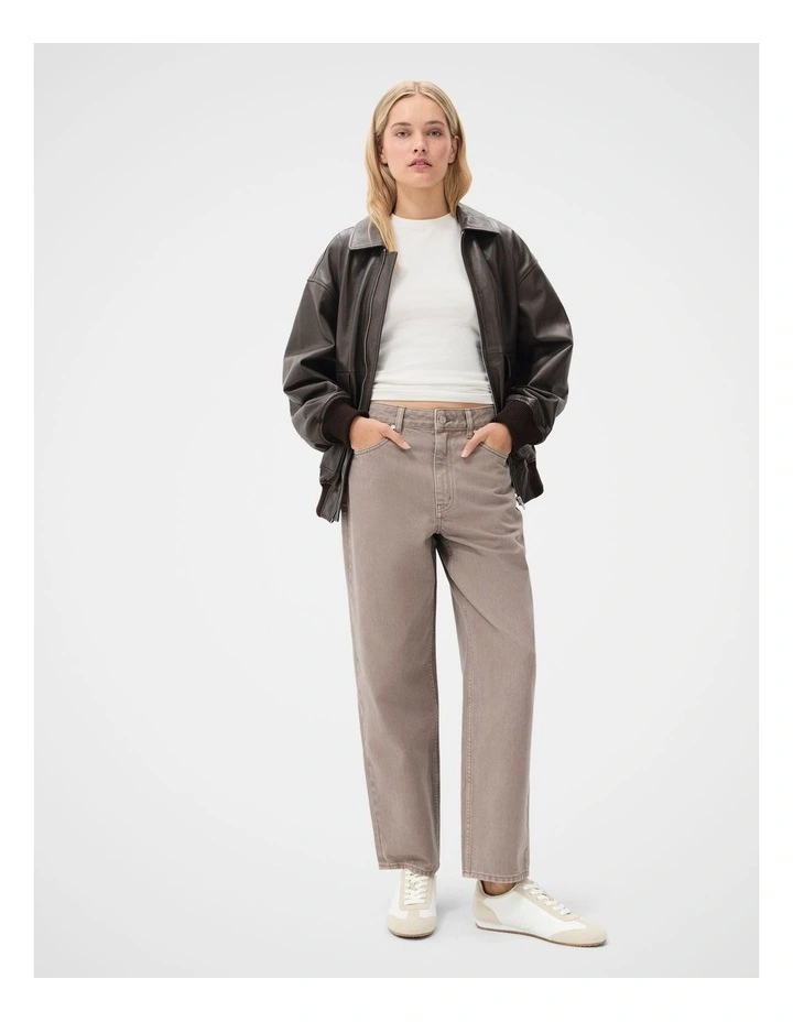 Barrel Leg Jeans in Grey image 4