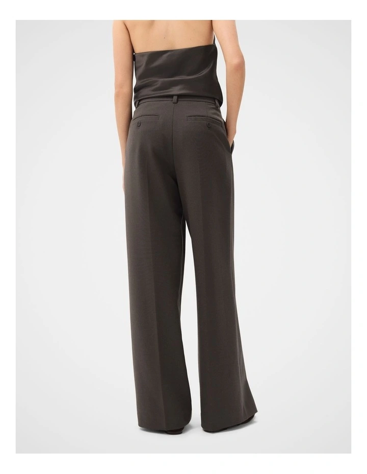 Tailored Flat Front Pant in Brown image 2