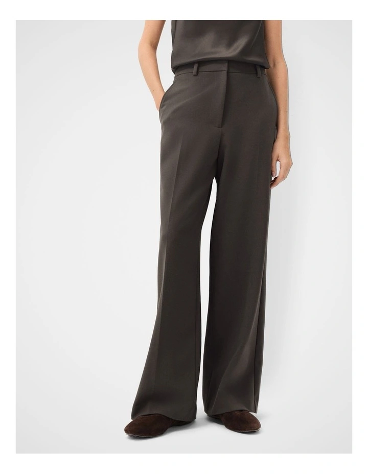 Tailored Flat Front Pant in Brown image 4
