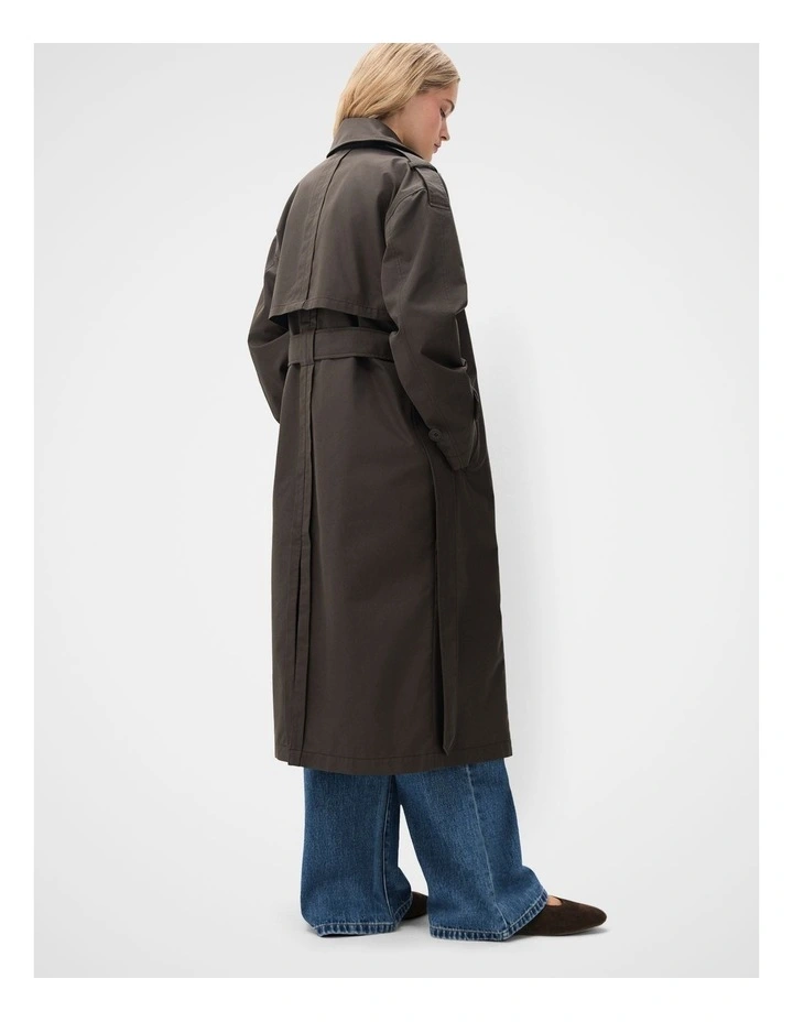 Essential Trench Coat in Brown image 2
