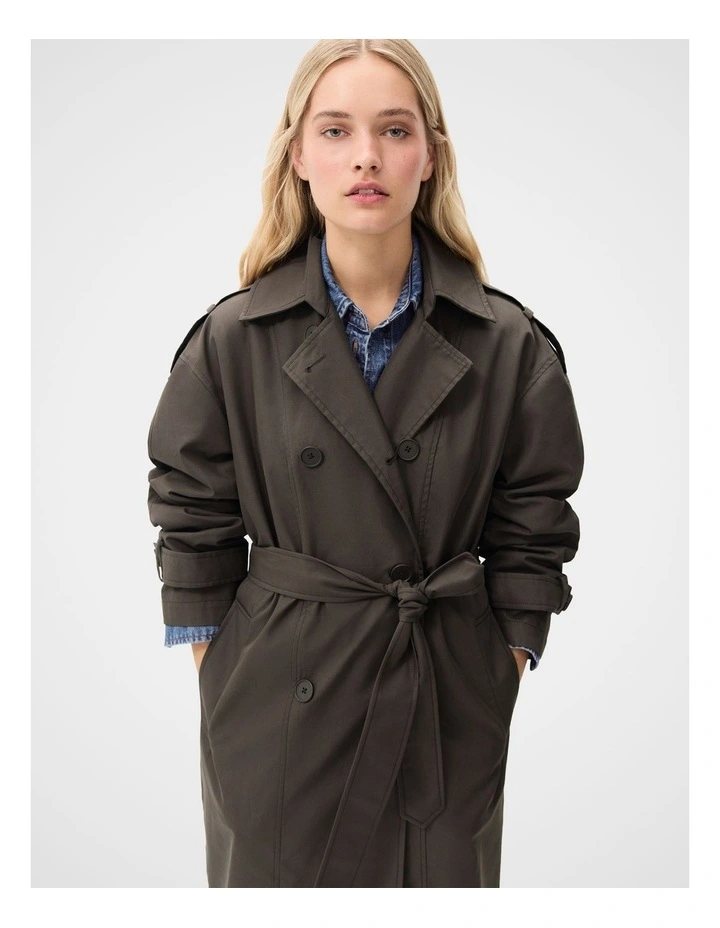Essential Trench Coat in Brown image 3