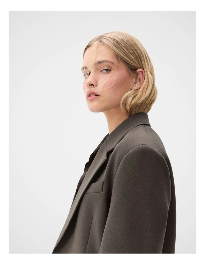 Essential Relaxed Blazer in Brown image 3