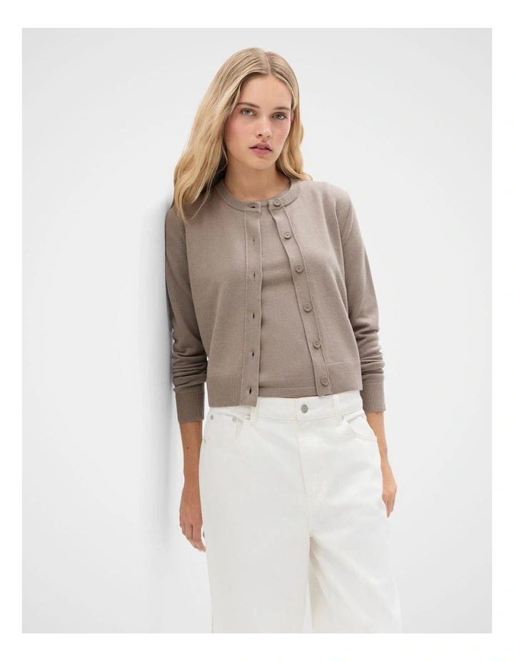 Fine Knit Cardigan in Grey image 1