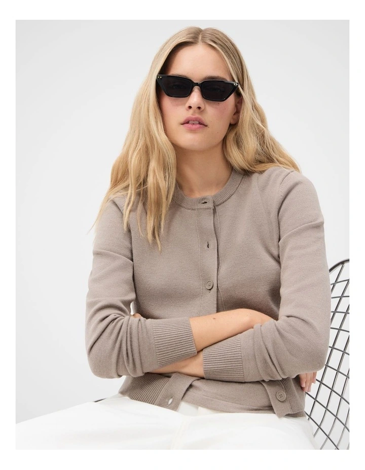 Fine Knit Cardigan in Grey image 3