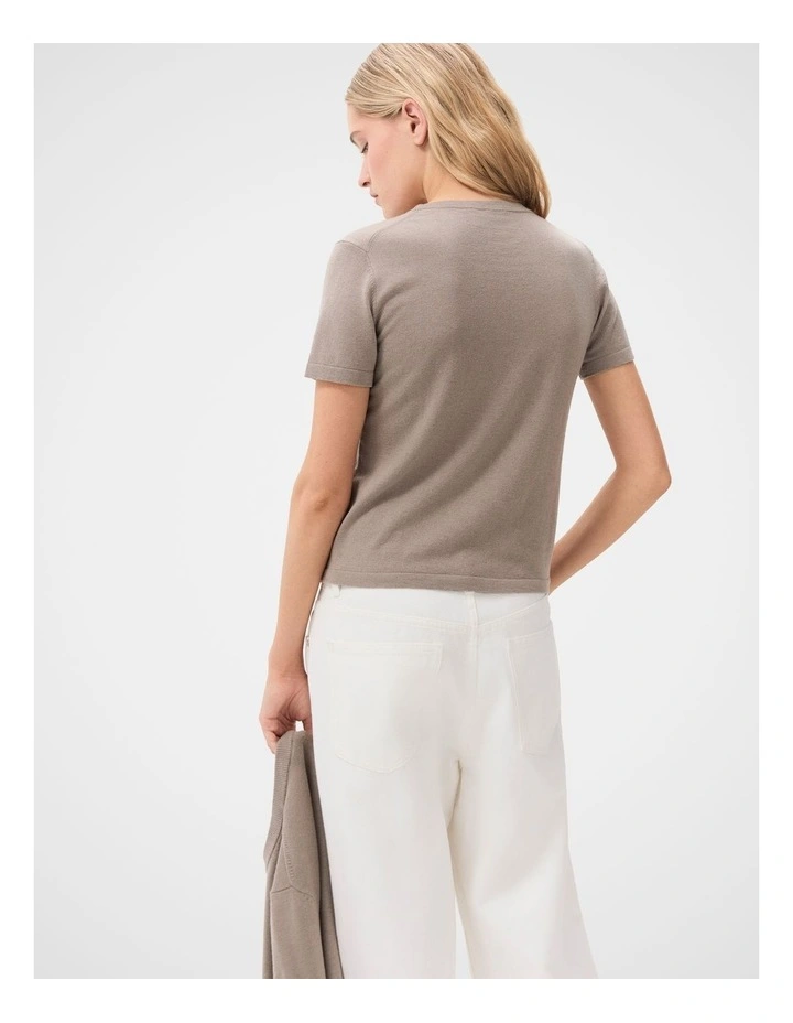 Fine Knit Tee in Grey image 2