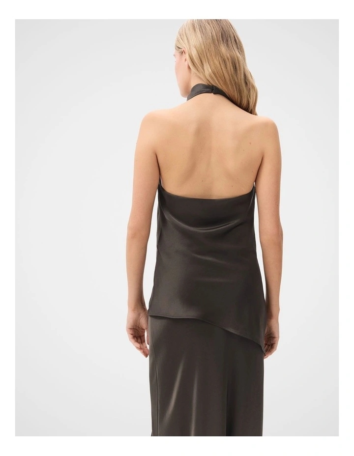 Satin Oversized Shirt in Black image 2