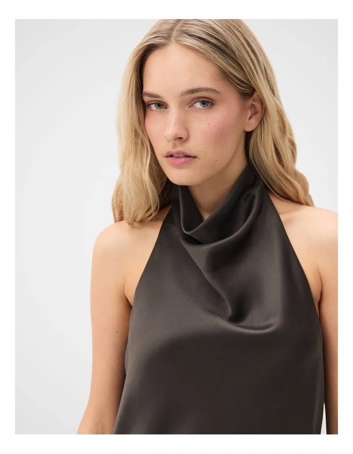 Satin Oversized Shirt in Black image 3