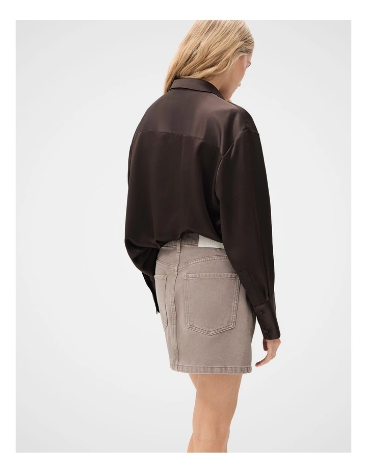 Denim Mini Skirt in Grey image 2