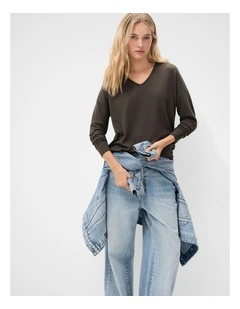 Soft V Neck Long Sleeve Tee