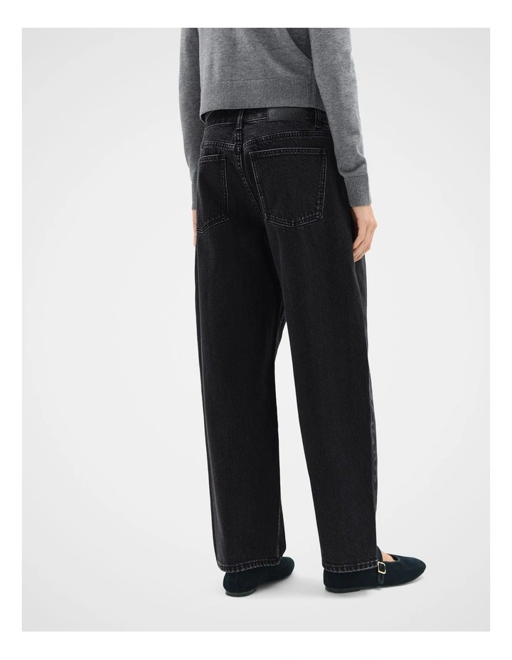Barrel Leg Jean in Black image 2