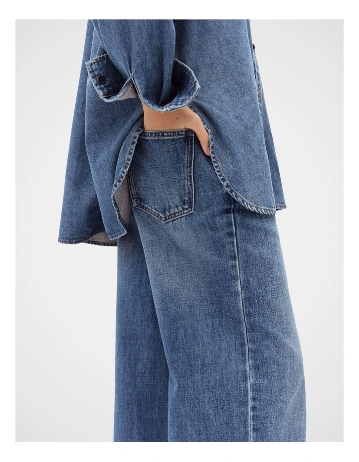 Wide Leg Jean in Blue image 3