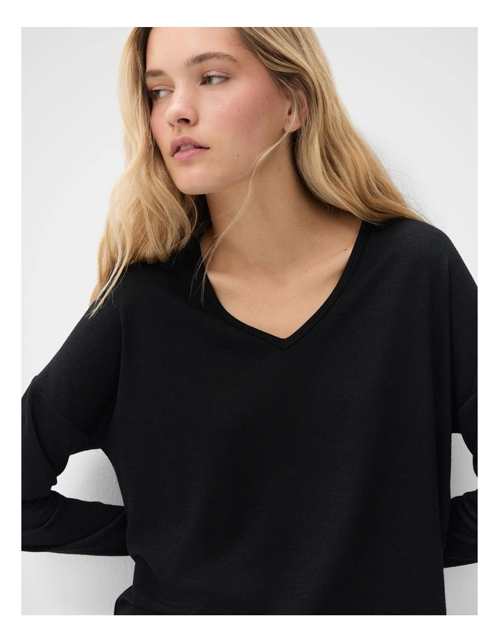 Soft V Neck Long Sleeve Tee image 3