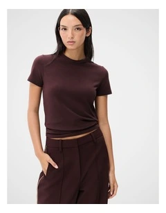 Australian Cotton Fitted Tee in Red